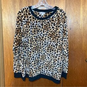 Fleece Animal Leopard Print Pajama Top